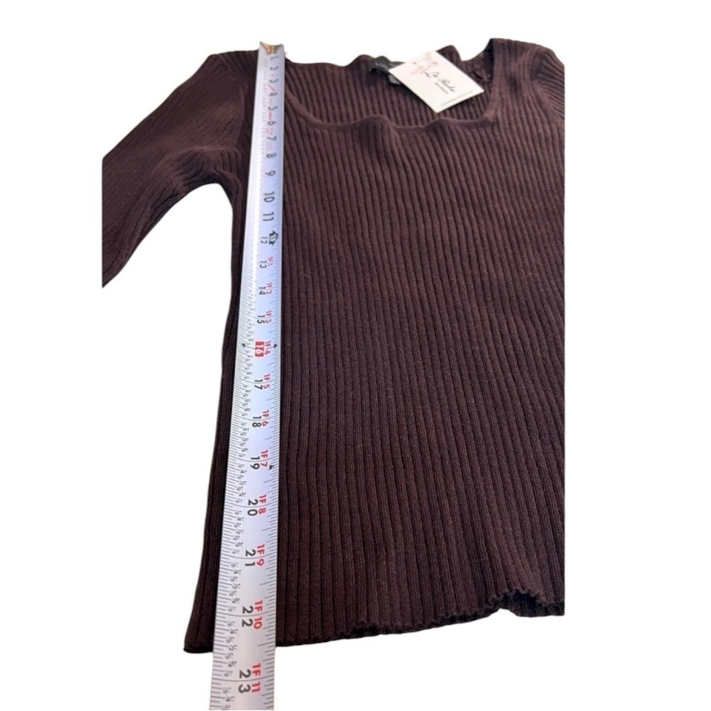 LUCY PARIS Calais Knit Sweater, Fitted, Long Sleeve, Color Brown, Size‎ Large - Picture 11 of 12